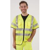 Signalisatiehesje - Felgeel - 100% Polyester - Reflecterende Strips EN ISO 20471