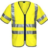 Signalisatiehesje - Felgeel - 100% Polyester - Reflecterende Strips EN ISO 20471