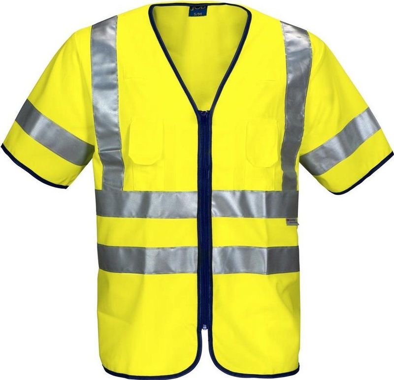 Signalisatiehesje - Felgeel - 100% Polyester - Reflecterende Strips EN ISO 20471