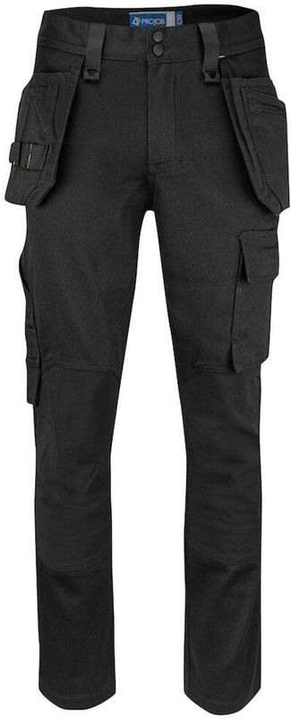 Projob 5560 Stretchbroek Met Kniezakken en Spijkerzakken Katoen 645560 - Zwart