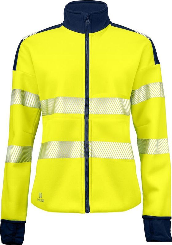 ProJob 6111 DAMES SIGNALISATIESWEATER EN ISO 20471 KLASSE 3/2 646111 - Geel/Marine