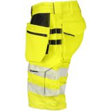 Projob 6575 Signalisatie Stretchshort Met Spijkerzakken en Iso 20471 Klasse 2/1 646575 - Geel/Zwart