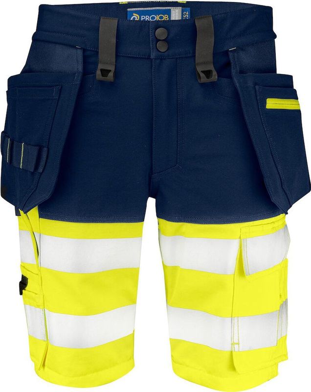 ProJob 6580 SIGNALISATIE STRETCHSHORT EN ISO 20471 KLASSE 1 646580 - Geel/Marine