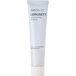 swederm LEROSETT 70 ml - reinigingsmasker gezicht - met klei ghassoul - vettige en acne huid - puistjes en onzuivere huid - Deep Clean gezichtsreiniging - tegen mee-eters - Made in Sweden