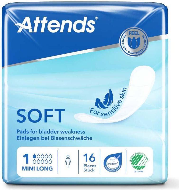 Attends Soft 1 Mini Long - Inlegger - 12 pakken van 16 stuks
