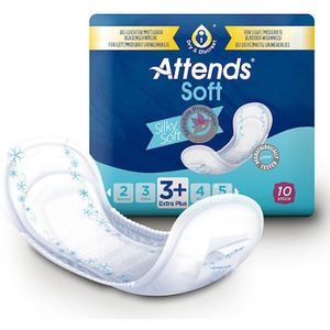 ATTENDS Soft 3+ Extra Plus, hygiënische inlegzolen, bij lichte blaaszwakte, 12 x 10 stuks