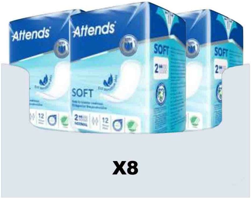Attends - Soft 2 Normal - Incontinentie Pads - 8 x 12 - Latex-vrij
