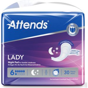 Attends - Lady Night Pads - Medisch Hulpmiddel - 30 Stuks