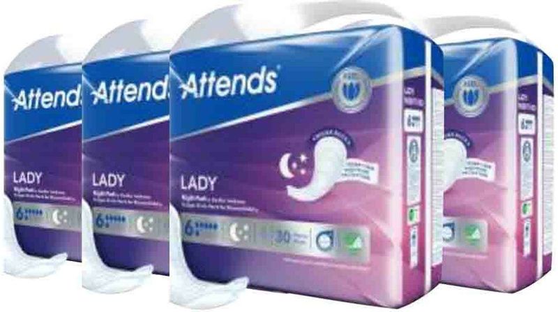 4x Attends Inlegger Soft Lady Night (30 stuks)