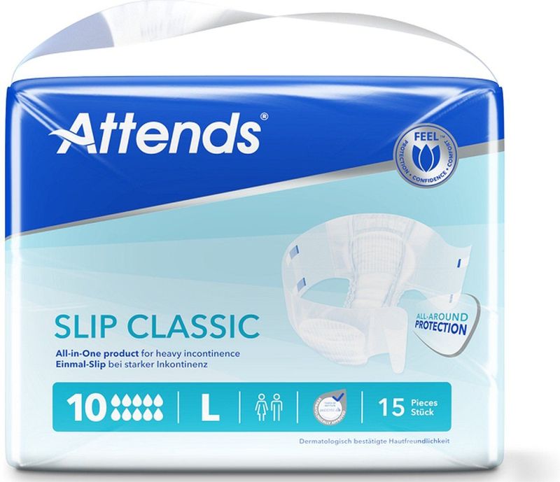 Attends Slip Classic 10 Large - 1 pak van 15 stuks