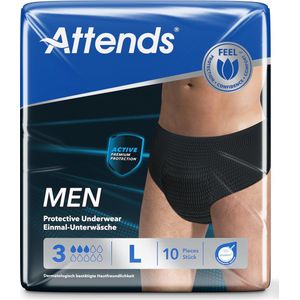 Attends Men discreet underwear zwart maat L 10 Stuks