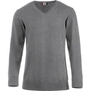 Aston heren V-neck sweater grijs melange