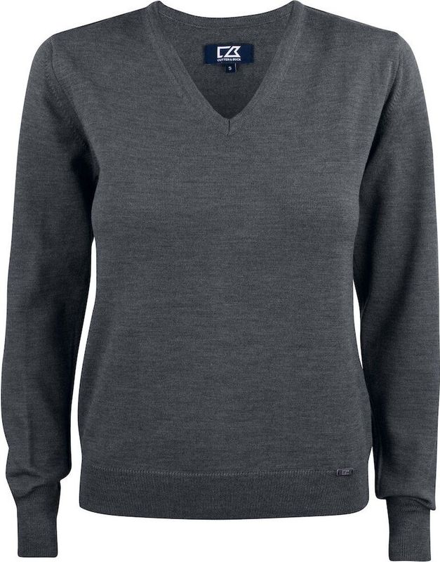 Cutter & Buck Everett V-neck Dames 355431 - Antraciet Melange