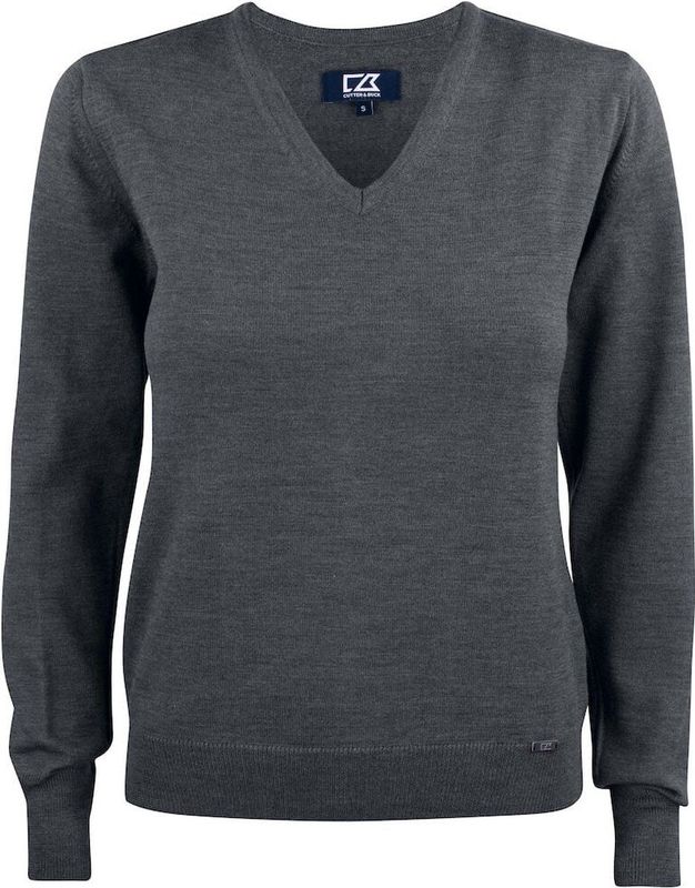 Cutter & Buck Everett V-neck Dames 355431 - Antraciet Melange