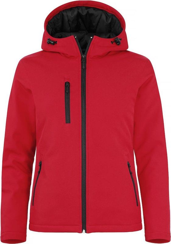 Clique Padded Hoody Softshell Dames Rood maat XS