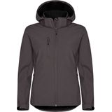 Clique Classic Softshell Hoody Dames Donkergrijs maat 34/XS