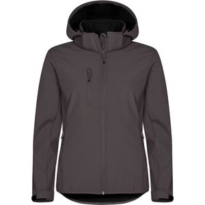 Clique Classic Softshell Hoody Dames Donkergrijs maat 34/XS
