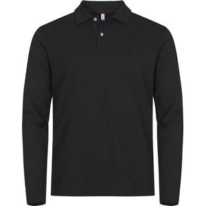 Clique Stretch Premium Polo L S 028262 - Zwart