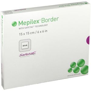 Mepilex Border zelfklevend absorberend schuimverband 15x15cm 5 stuks