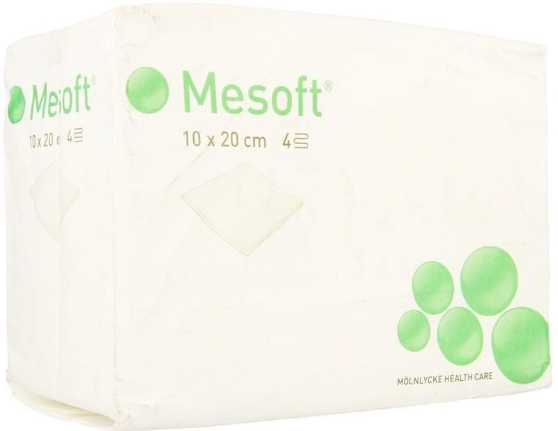 Mesoft - Non-woven Gaaskompres - 4-laags - 10 x 20 cm - 100 stuks