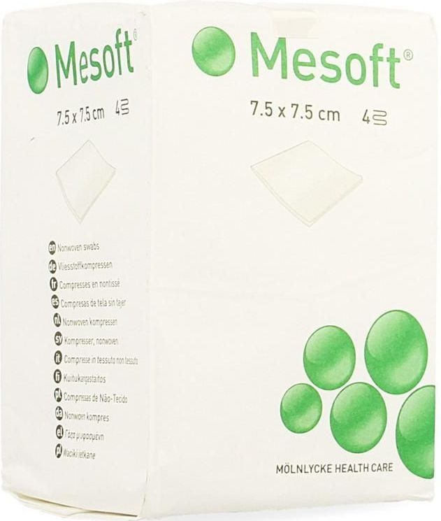Mesoft - Kompressen - Niet-steriel - 4-lagig - 7,5x7,5cm