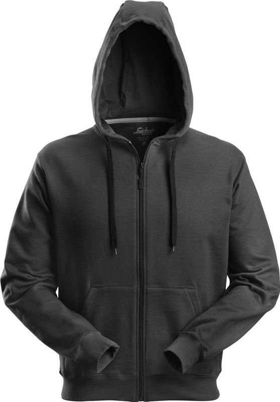 Snickers Workwear - Classic Zip Hoodie - Robuuste Hoodie - Zwart - 80% Katoen, 20% Polyester