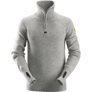 Snickers 2905 ½ Zip Wollen Sweater Lichtgrijs melange maat XS