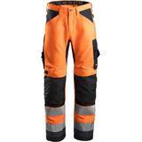 Snickers 6331 AllroundWork, High-Vis Werkbroek+, Klasse 2 - Oranje, High Visibility/Staal Grijs
