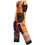 Snickers 6331 AllroundWork, High-Vis Werkbroek+, Klasse 2 - Oranje, High Visibility/Staal Grijs