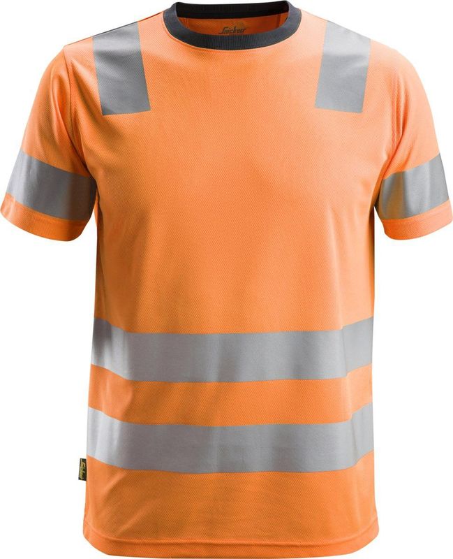 Snickers 2530 AllroundWork High-Vis T-Shirt Klasse 2 - High-Vis Oranje Staalgrijs