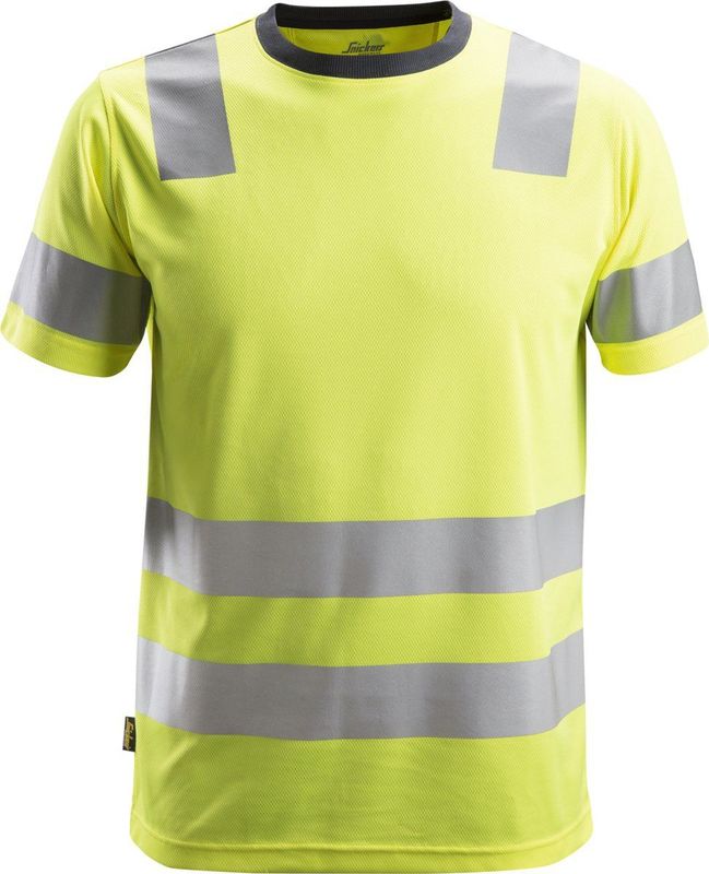 Snickers 2530 AllroundWork High-Vis T-Shirt Klasse 2 - High-Vis Geel Staalgrijs