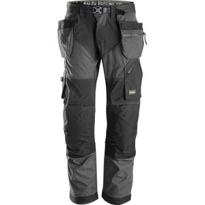 Snickers 6902 FlexiWork, Werkbroek+ met holsterzakken - Staal Grijs/Zwart
