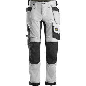 Snickers 6241 AllroundWork, Stretch Werkbroek met Holsterzakken - Wit/zwart - 46