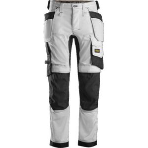 Snickers AllroundWork Stretch Werkbroek Holsterzakken 6241 - Mannen - Wit/Zwart