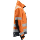 Snickers 1237 AllroundWork High-Vis Softshell Damesjack Klasse 2/3 High-Vis Oranje/Staalgrijs maat XS