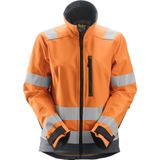 Snickers 1237 AllroundWork High-Vis Softshell Damesjack Klasse 2/3 High-Vis Oranje/Staalgrijs maat XS