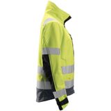 Snickers 1237 AllroundWork High-Vis Softshell Damesjack Klasse 2/3 High-Vis Geel/Staalgrijs maat XS