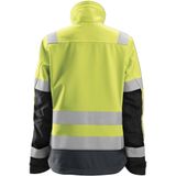 Snickers 1237 AllroundWork High-Vis Softshell Damesjack Klasse 2/3 High-Vis Geel/Staalgrijs maat XS