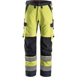 Snickers 6361 ProtecWork Werkbroek met Symmetrische Zakken High-Vis Klasse 2 High-Vis Geel/Marineblauw maat 044
