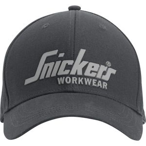 Snickers 9041 Logo Cap Staalgrijs/Zwart