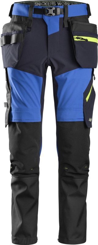 Snickers 6940 FlexiWork, Stretch Werkbroek+ met Holsterzakken - Kobalt Blauw/Donkerblauw