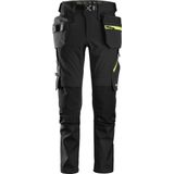 Snickers 6940 FlexiWork, Stretch Werkbroek+ met Holsterzakken - Zwart/Neon