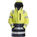 Snickers - 1860 ProtecWork - Geïsoleerde Parka - High-Vis Geel/Marineblauw - Beschermende Werkjas
