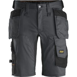 Snickers Korte Broek AllroundWork Stretch Holsterzakken 6141 - Mannen - Staalgrijs/Zwart