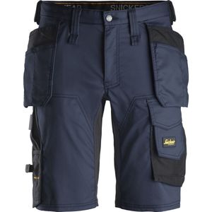 Snickers 6141 AllroundWork Korte Broek - Marineblauw/Zwart - Stretch - Holsterzakken
