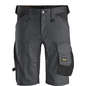 Snickers Workwear AllroundWork Elastische shorts Grijs Staal Zwart Maat 56, niet van toepassing