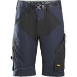 Snickers 6914 FlexiWork, Korte Werkbroek+ - Donker Blauw/Zwart