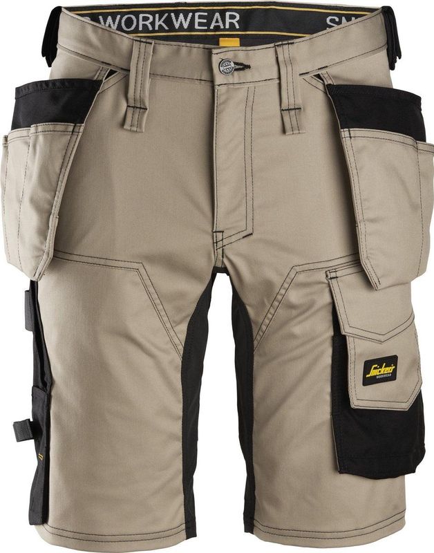 Snickers Korte Broek AllroundWork Stretch Holsterzakken 6141 - Mannen - Khaki/Zwart