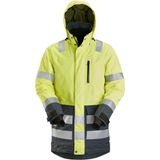Snickers 1830 AllroundWork High-Vis Waterproof Parka KL 3 High-Vis Geel/Staalgrijs maat XS