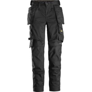 Snickers 6247 AllroundWork, Dames Stretchbroek met Holsterzakken - Zwart/Zwart - 18